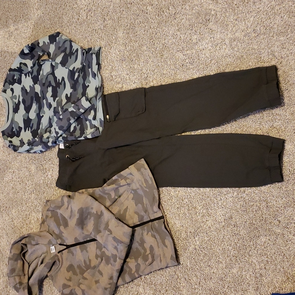 Old navy pants, long sleeve t, hoodie